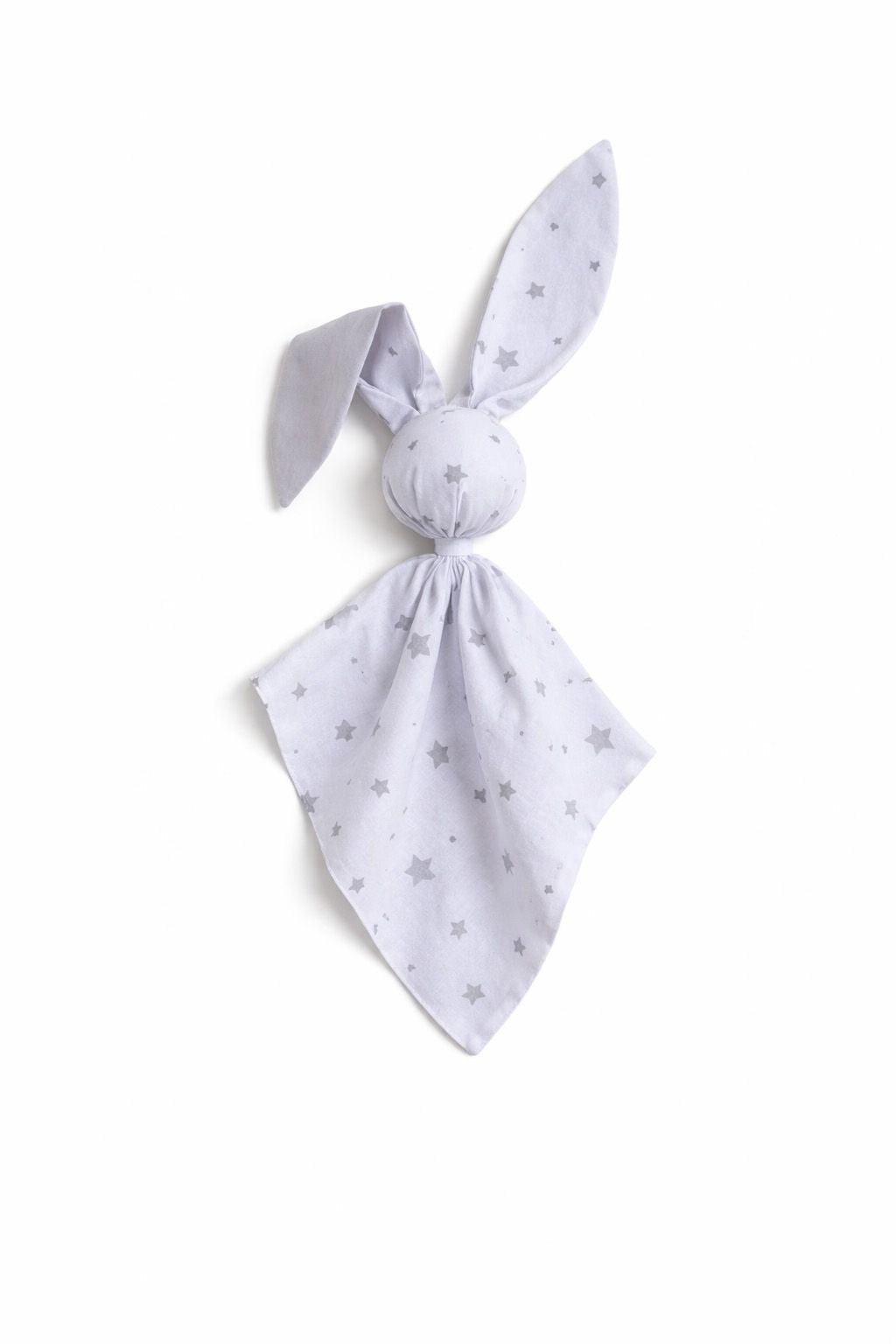DOUDOU Soft cosy cuddly bunny blanket in cotton - Mini grey stars/grey