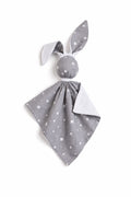 DOUDOU Cuddly bunny double-sided cotton and minky - Mini grey stars - white