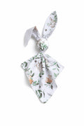 DOUDOU Soft cosy cuddly bunny blanket in cotton - Woodland green/grey