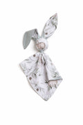 DOUDOU Soft cosy cuddly bunny blanket in cotton - Woodland olive/pastel green