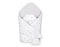 Baby nest 2in1 with stiffening with bow - mini gray stars