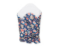 Baby nest 2in1 with stiffening with bow - fox family on blue