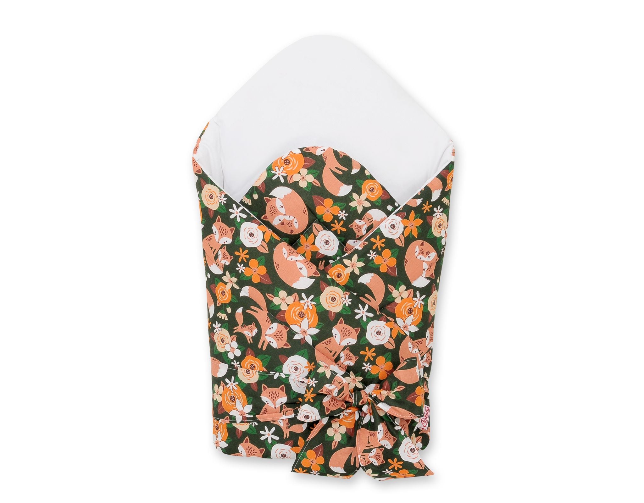 Baby nest 2in1 with stiffening with bow - fox family on the green