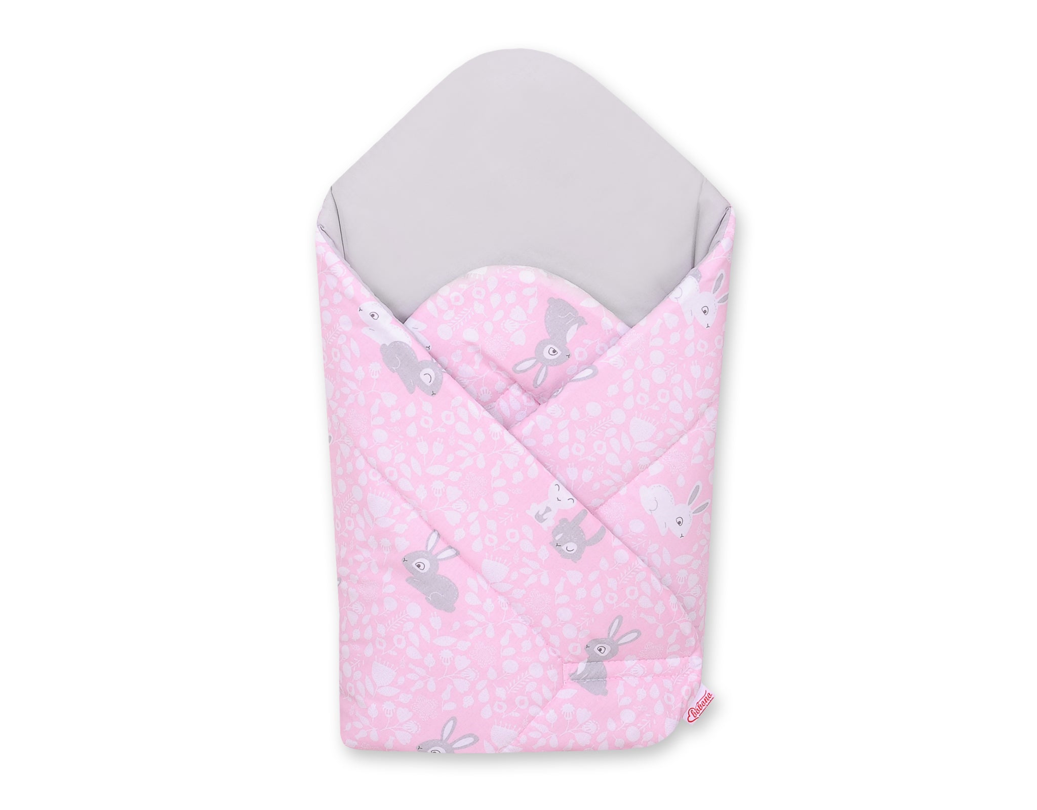 Baby nest with stiffening - pink rabbits