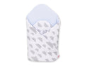 Baby nest with stiffening - clouds gray/blue