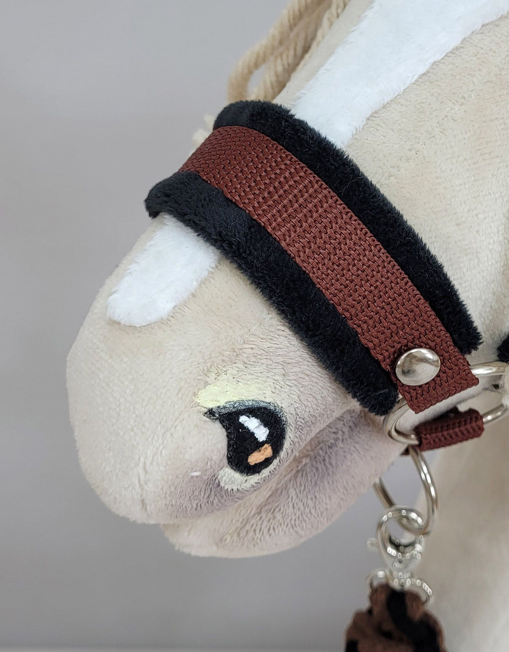 The adjustable halter for Hobby Horse A3 - brown with black furry