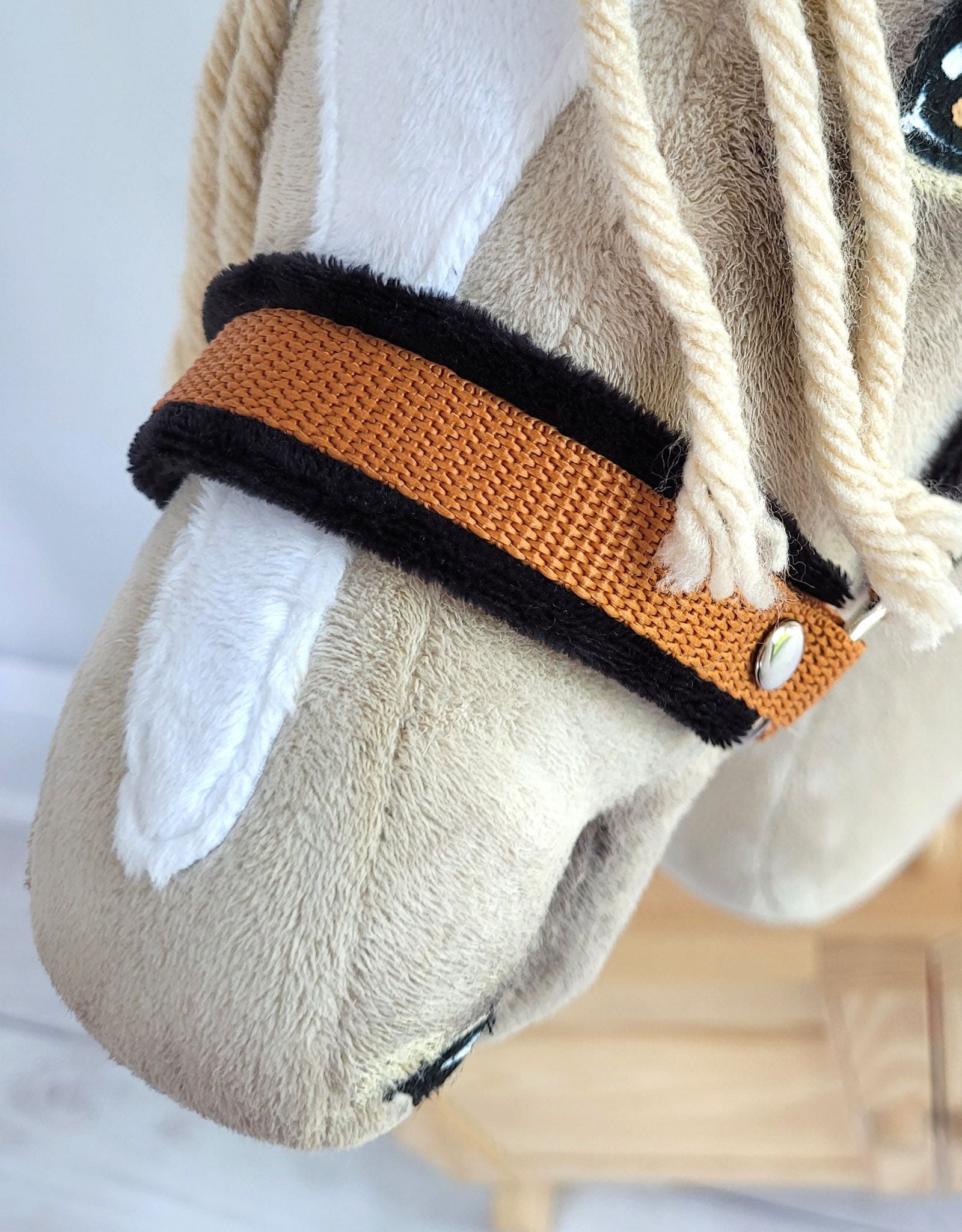 The adjustable halter for Hobby Horse A3 - ginger with black furry