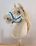 The adjustable halter for Hobby Horse A3 - turquoise with white furry