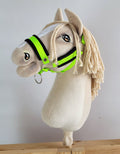 The adjustable halter for Hobby Horse A3 - neon green with black furry