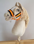 The adjustable halter for Hobby Horse A3 - neon orange with black furry