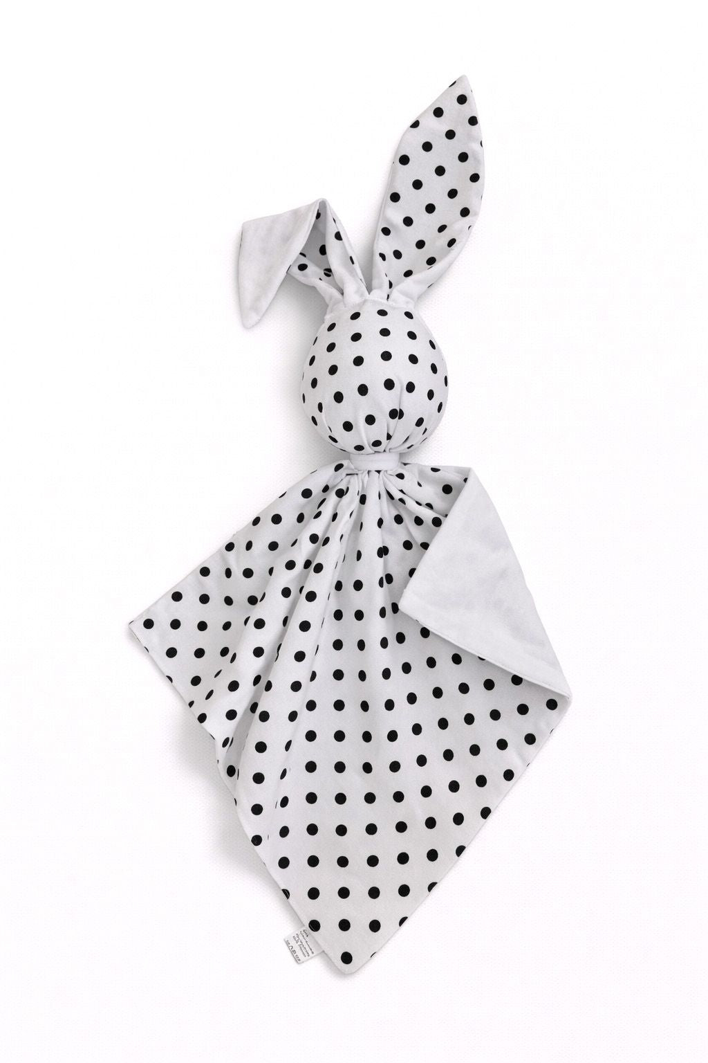 DOUDOU Cuddly bunny double-sided cotton and minky - Black dots - white