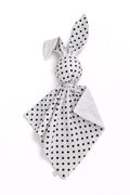 DOUDOU Cuddly bunny double-sided cotton and minky - Black dots - white