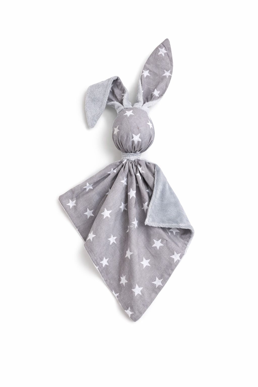 DOUDOU Cuddly bunny double-sided cotton and minky - Grey stars - grey