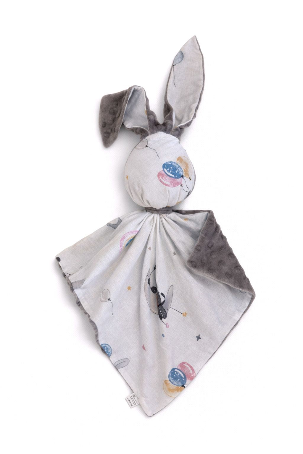 DOUDOU Cuddly bunny double-sided cotton and minky - Balloons - grey