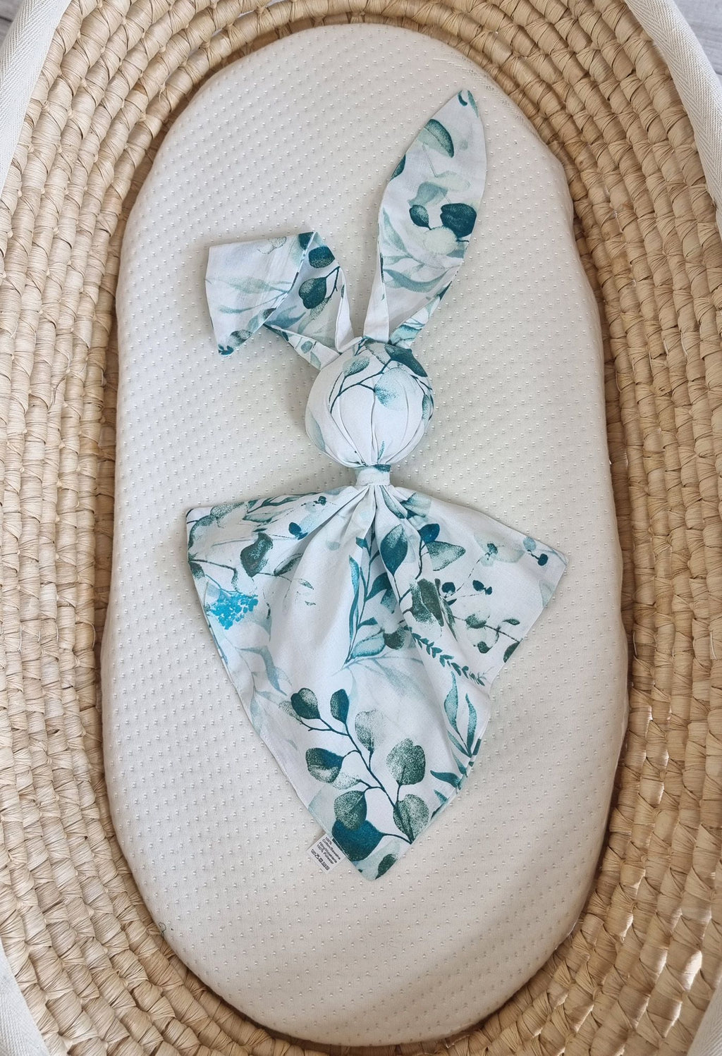DOUDOU Soft cosy cuddly bunny blanket in cotton - Eucaliptus mint