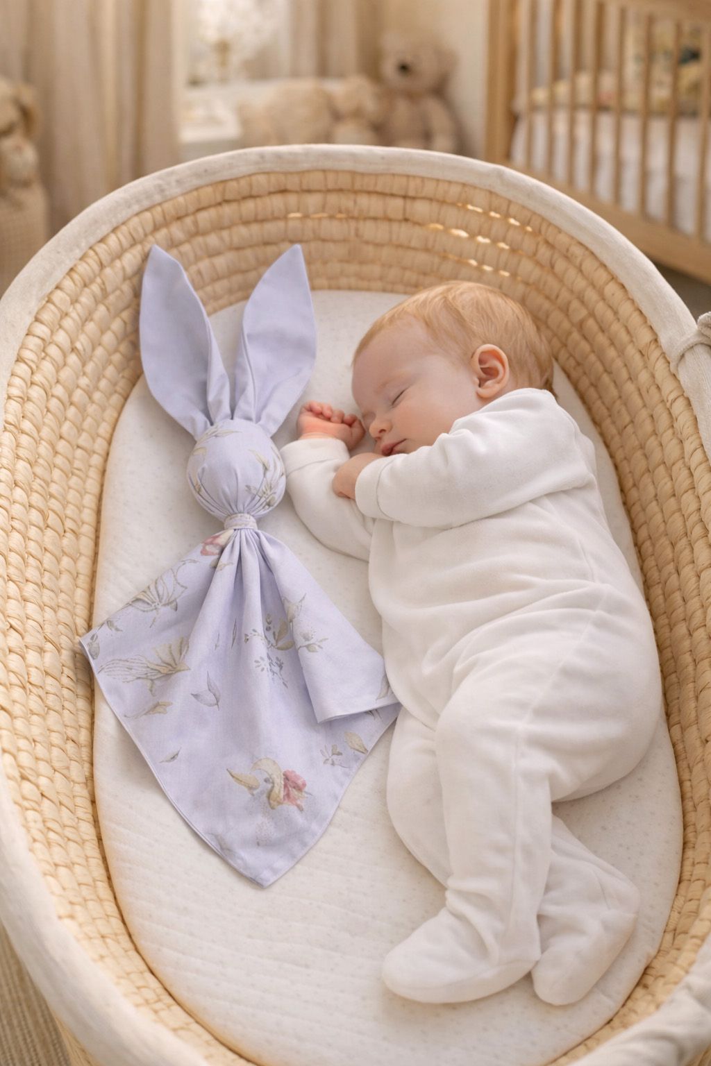 DOUDOU Soft cosy cuddly bunny blanket in cotton - Gooses / grey