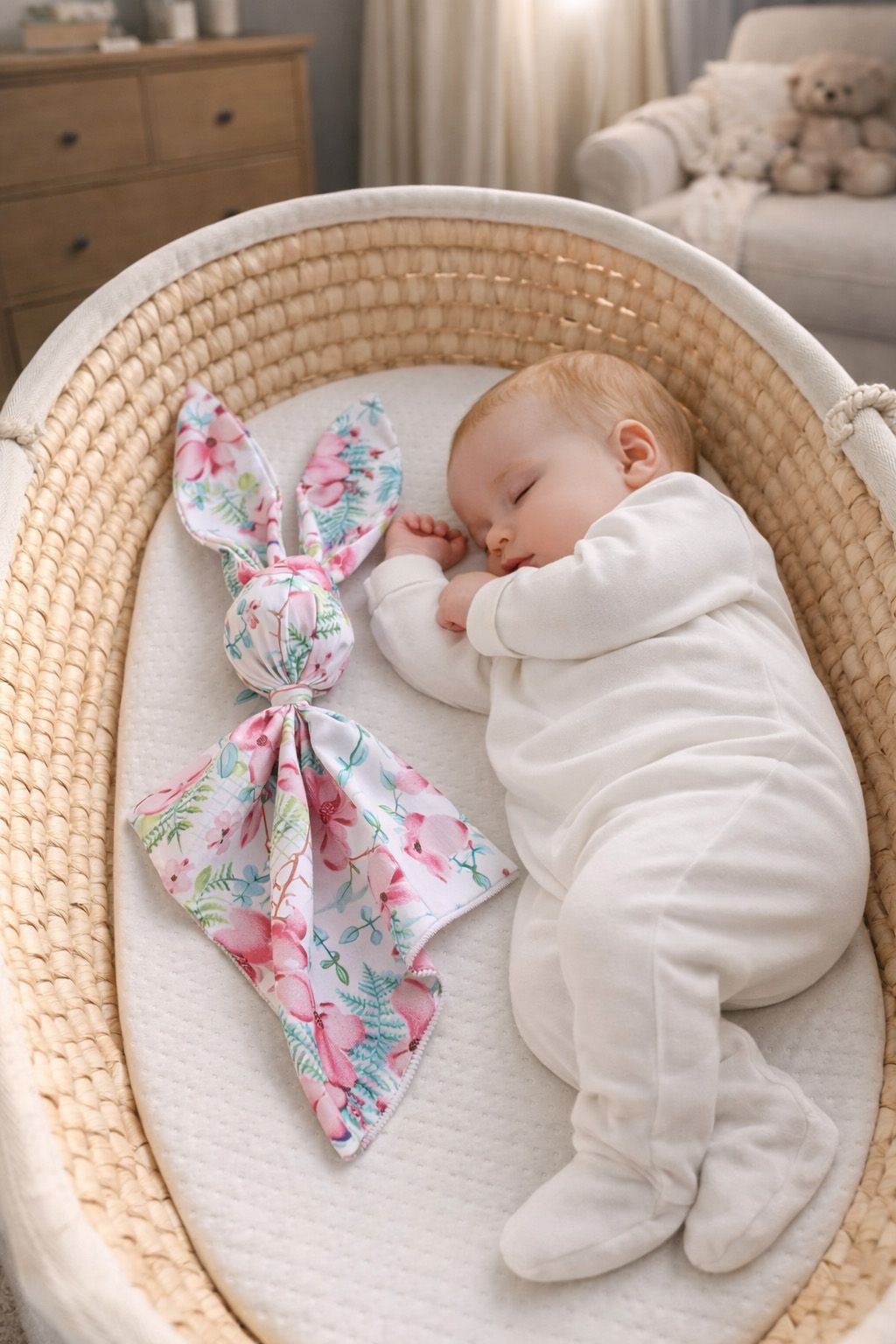 DOUDOU Soft cosy cuddly bunny blanket in cotton - Hummingbirds