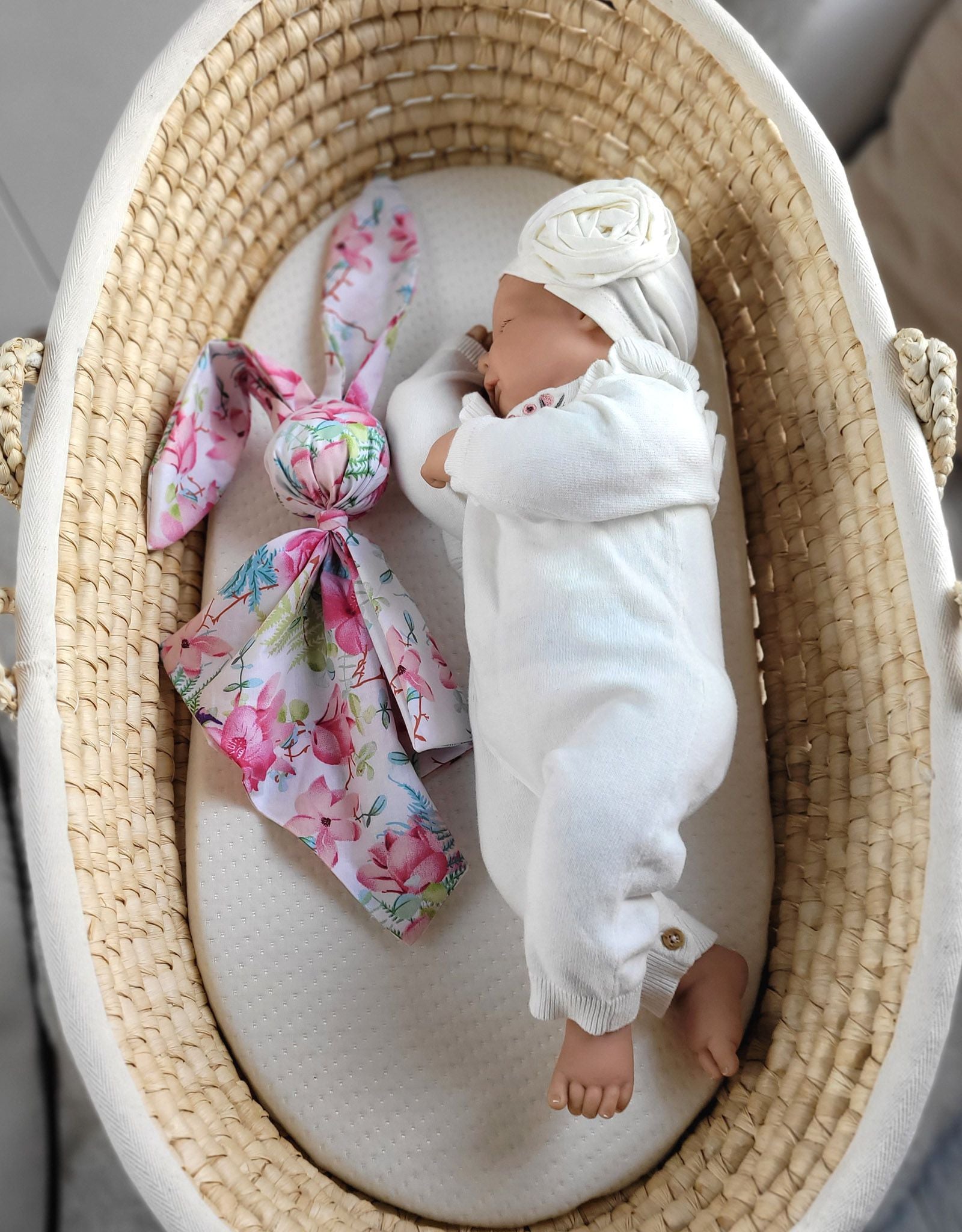 DOUDOU Soft cosy cuddly bunny blanket in cotton - Hummingbirds