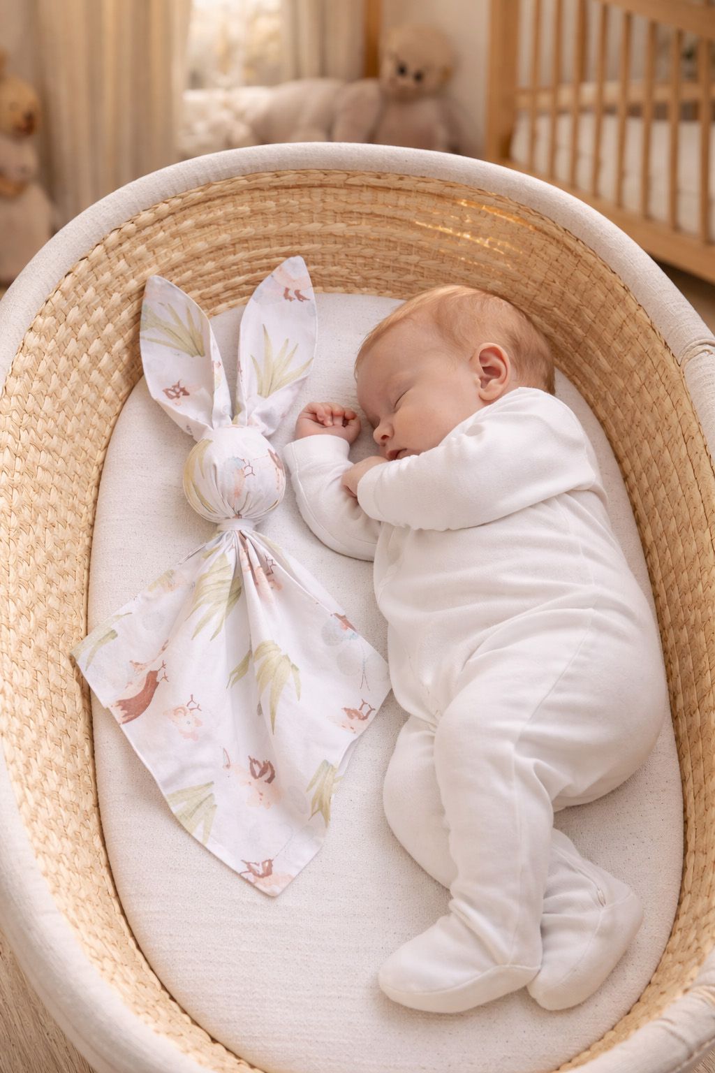 DOUDOU Soft cosy cuddly bunny blanket in cotton - In the country