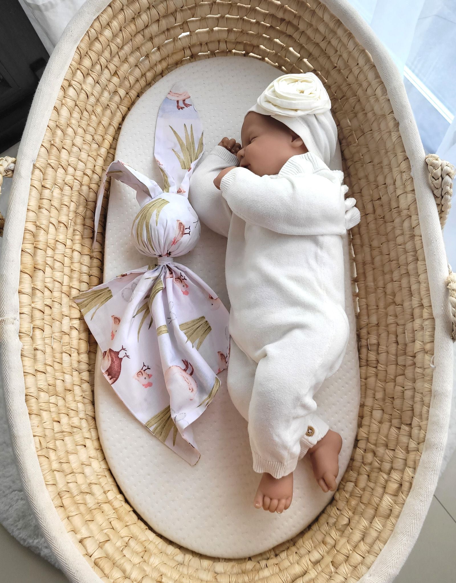 DOUDOU Soft cosy cuddly bunny blanket in cotton - In the country