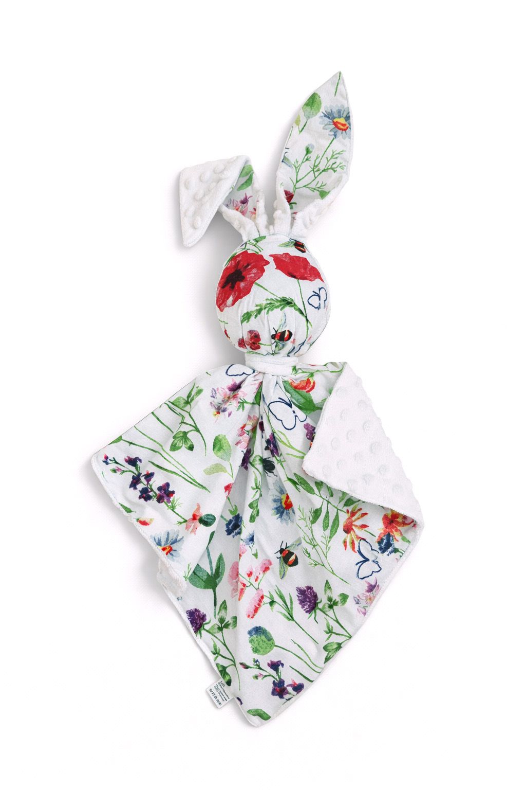 DOUDOU Cuddly bunny double-sided cotton and minky - Meadow - white