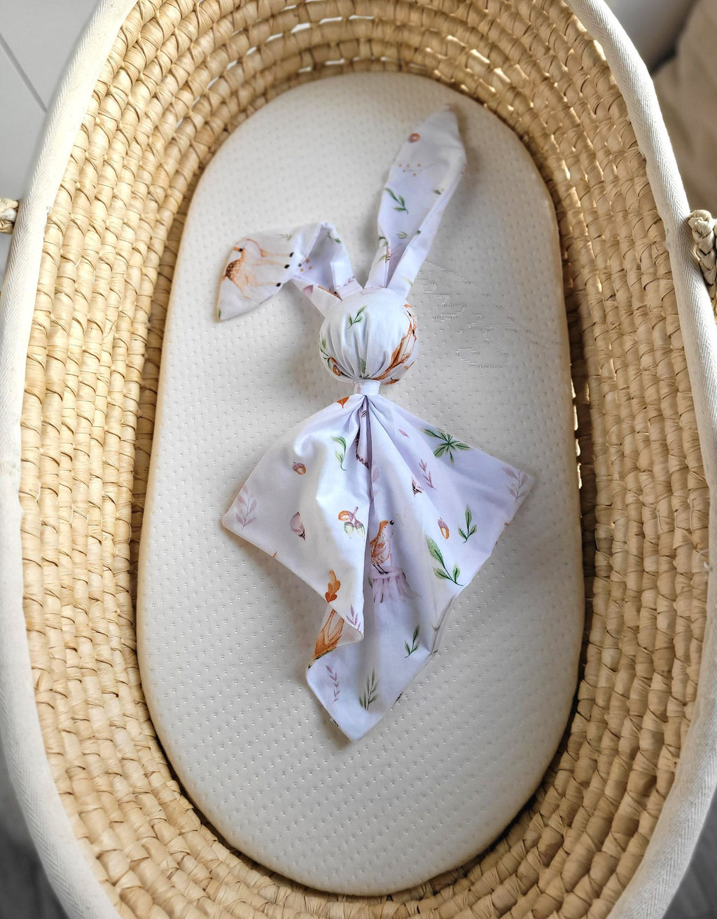 DOUDOU Soft cosy cuddly bunny blanket in cotton - Forest softness