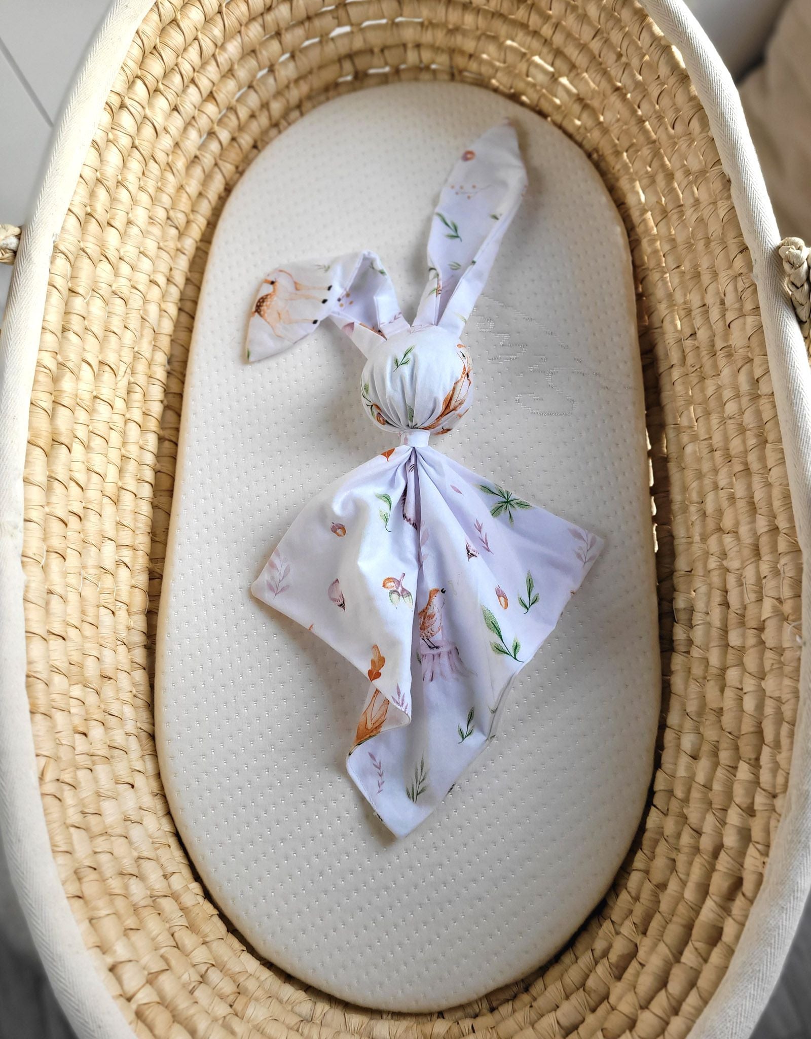 DOUDOU Soft cosy cuddly bunny blanket in cotton - Forest softness