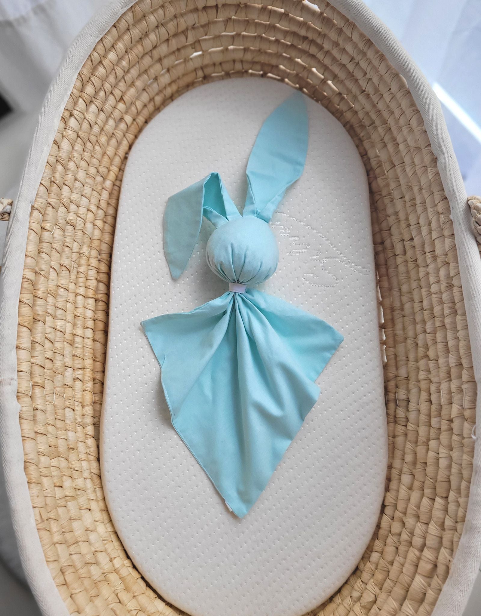 DOUDOU Soft cosy cuddly bunny blanket in cotton - Mint