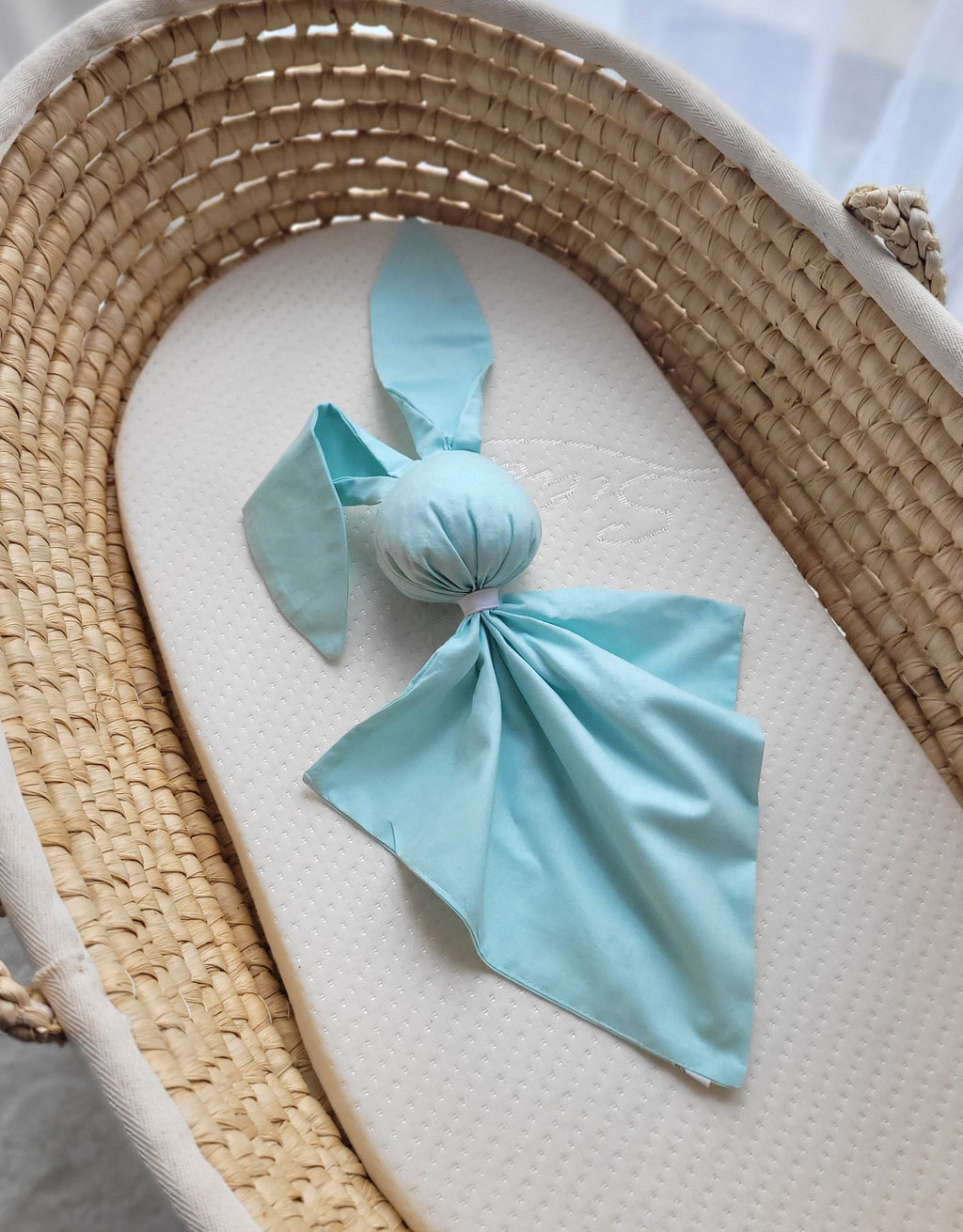 DOUDOU Soft cosy cuddly bunny blanket in cotton - Mint