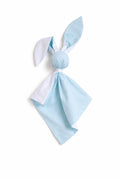 DOUDOU Soft cosy cuddly bunny blanket in cotton - Mint/ white