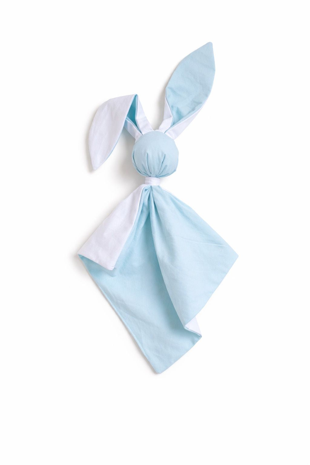 DOUDOU Soft cosy cuddly bunny blanket in cotton - Mint/ white