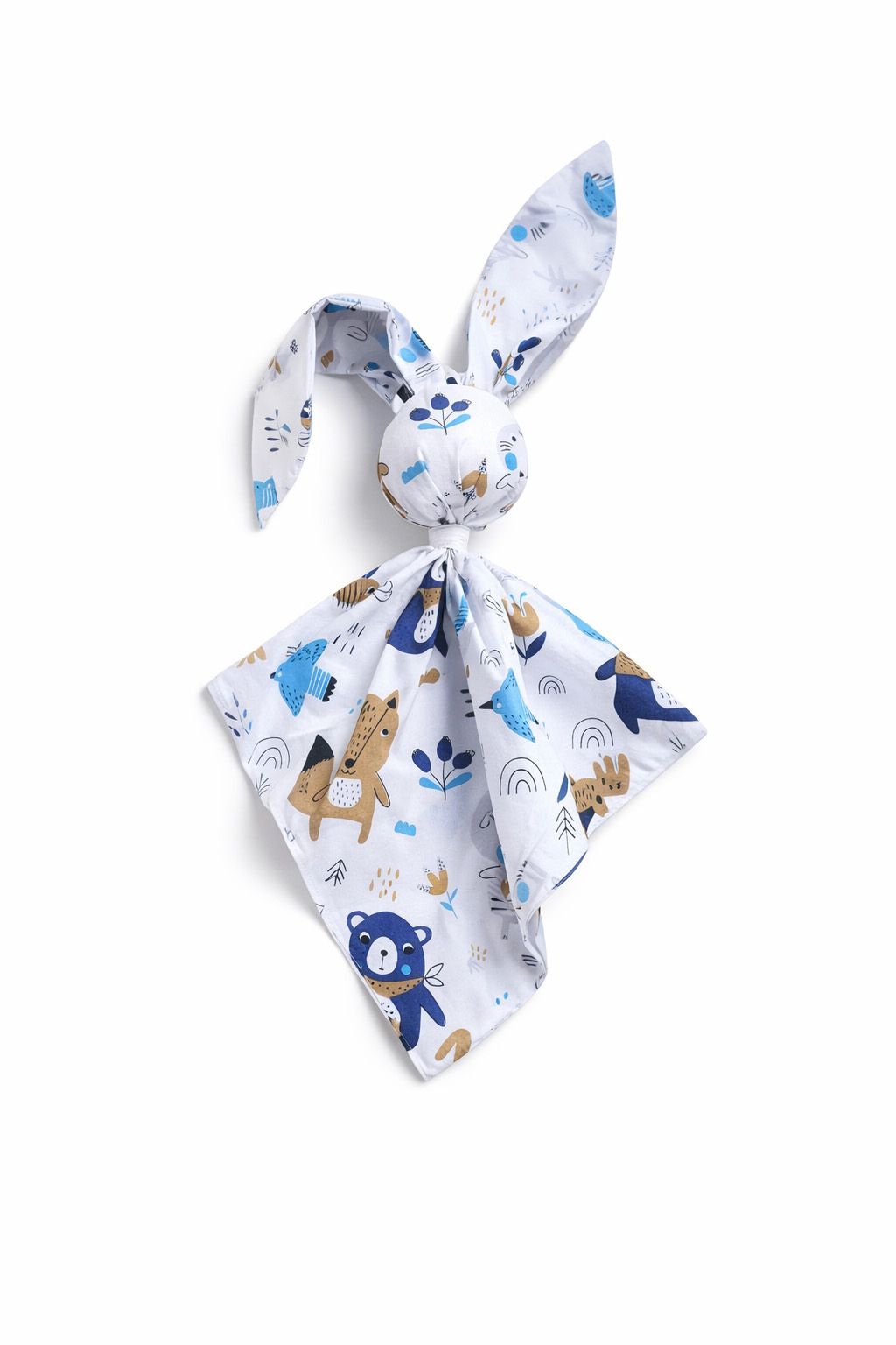 DOUDOU Soft cosy cuddly bunny blanket in cotton - Navy blue bears