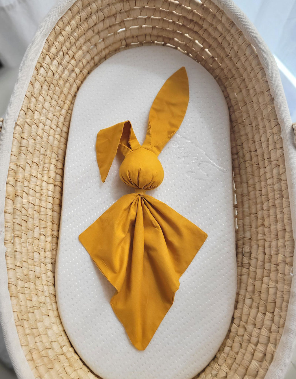 DOUDOU Soft cosy cuddly bunny blanket in cotton - Honey yellow