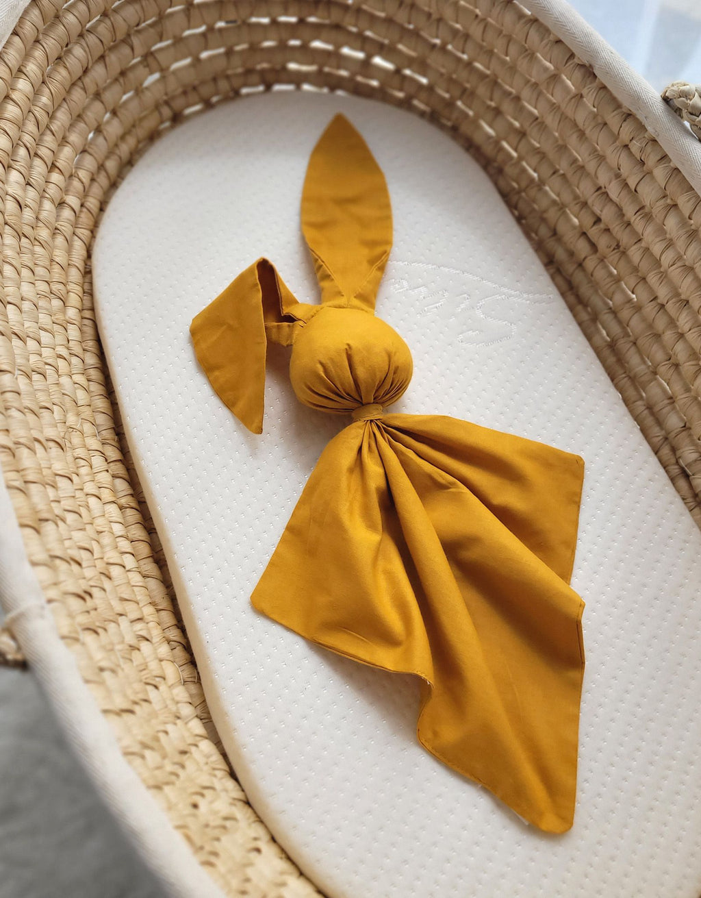DOUDOU Soft cosy cuddly bunny blanket in cotton - Honey yellow