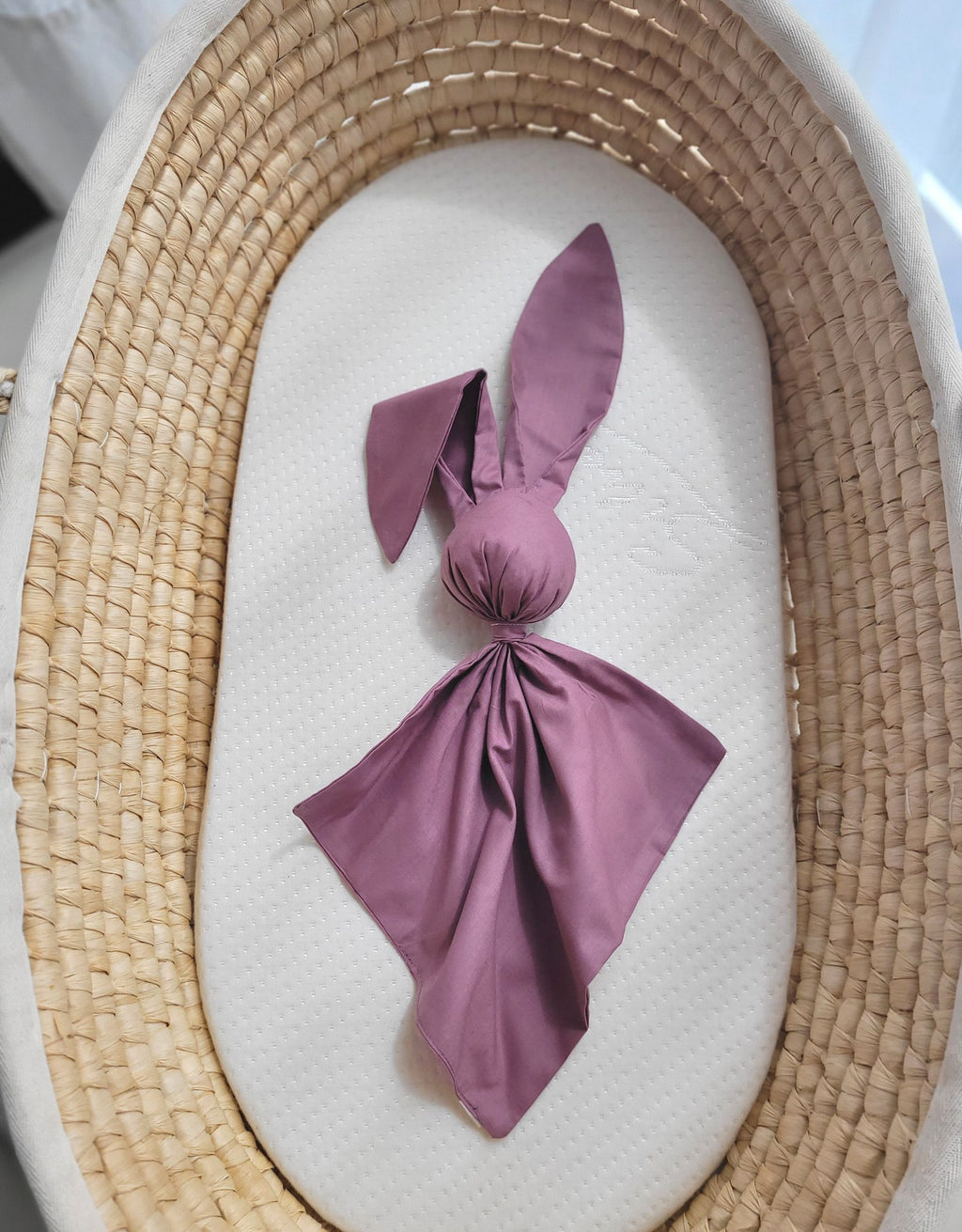 DOUDOU Soft cosy cuddly bunny blanket in cotton - Pastel violet