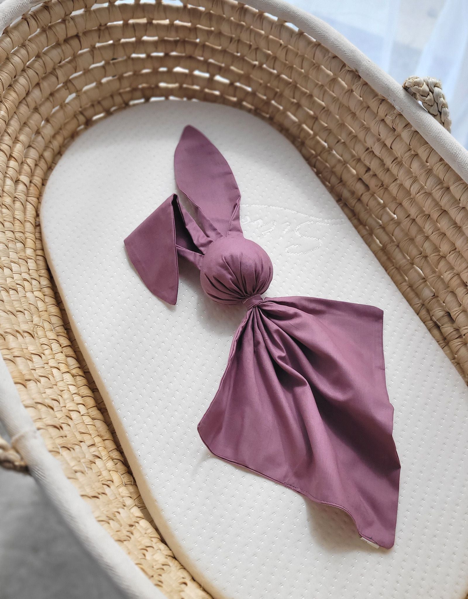 DOUDOU Soft cosy cuddly bunny blanket in cotton - Pastel violet