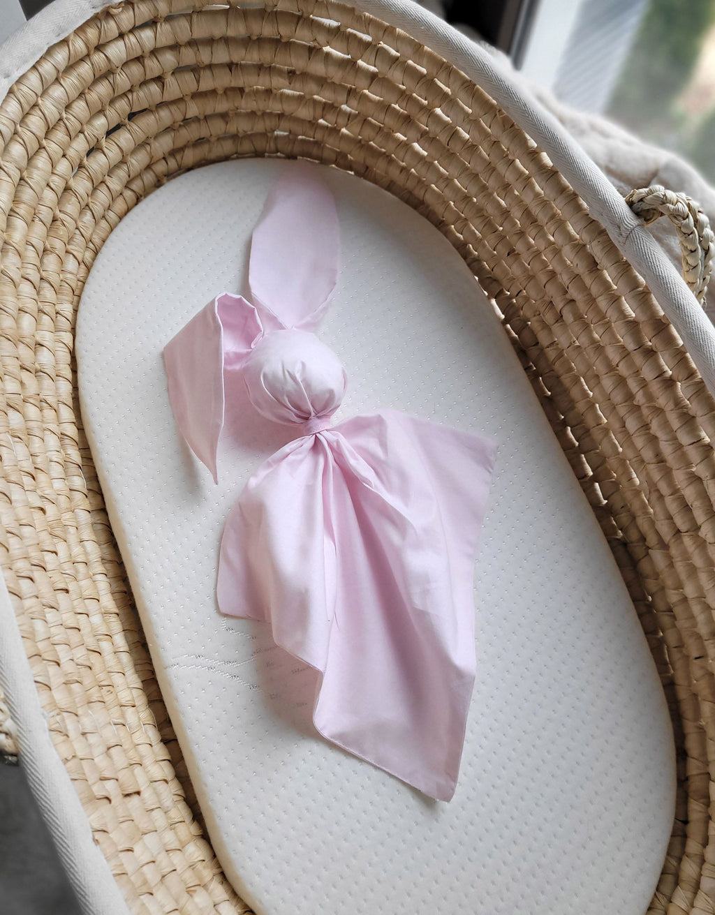 DOUDOU Soft cosy cuddly bunny blanket in cotton - Pink