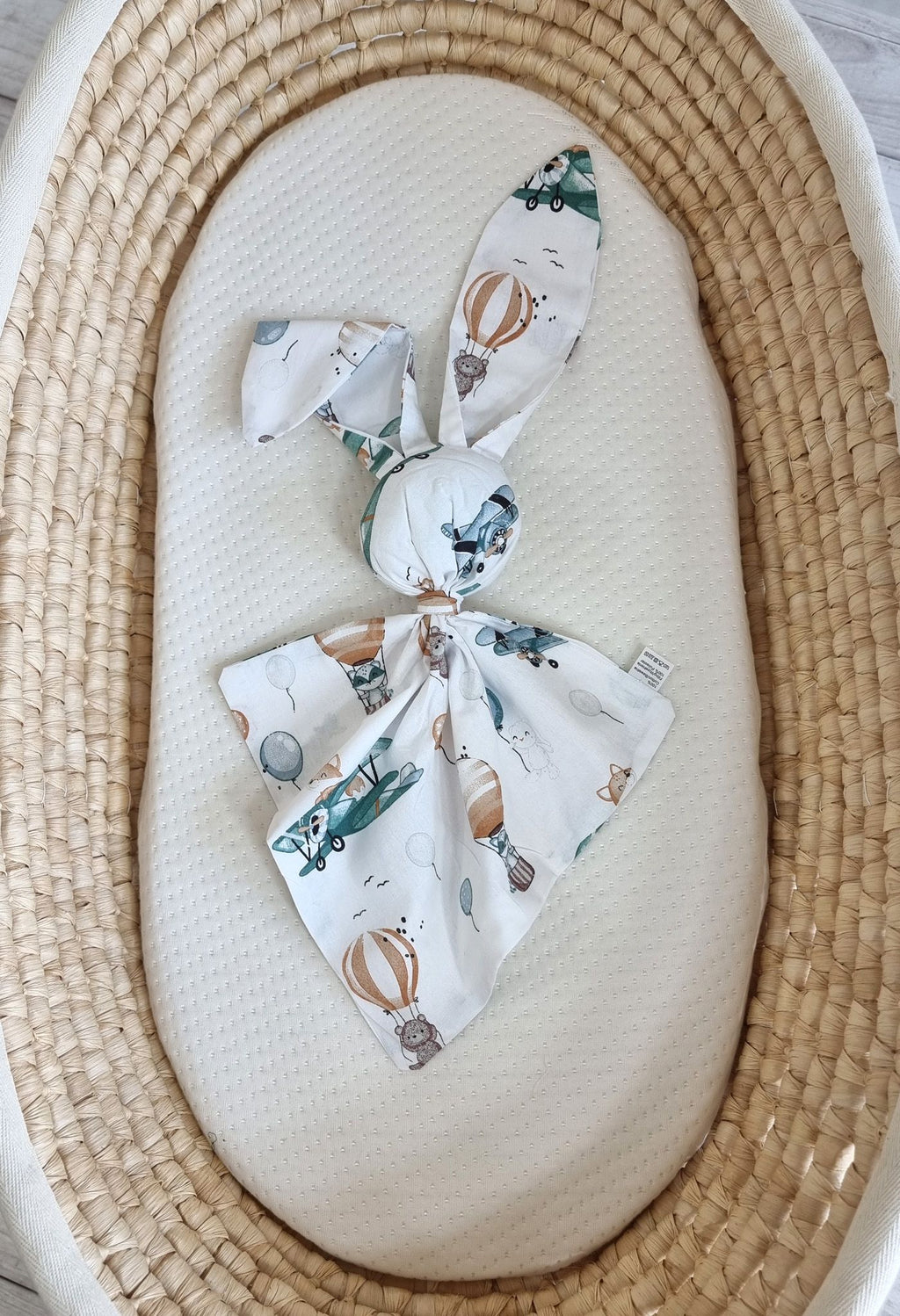 DOUDOU Soft cosy cuddly bunny blanket in cotton - Sky adventure