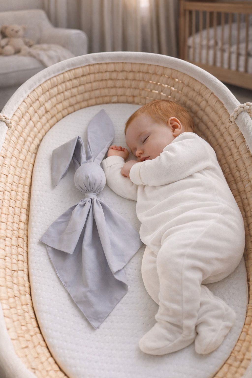 DOUDOU Soft cosy cuddly bunny blanket in cotton - Grey