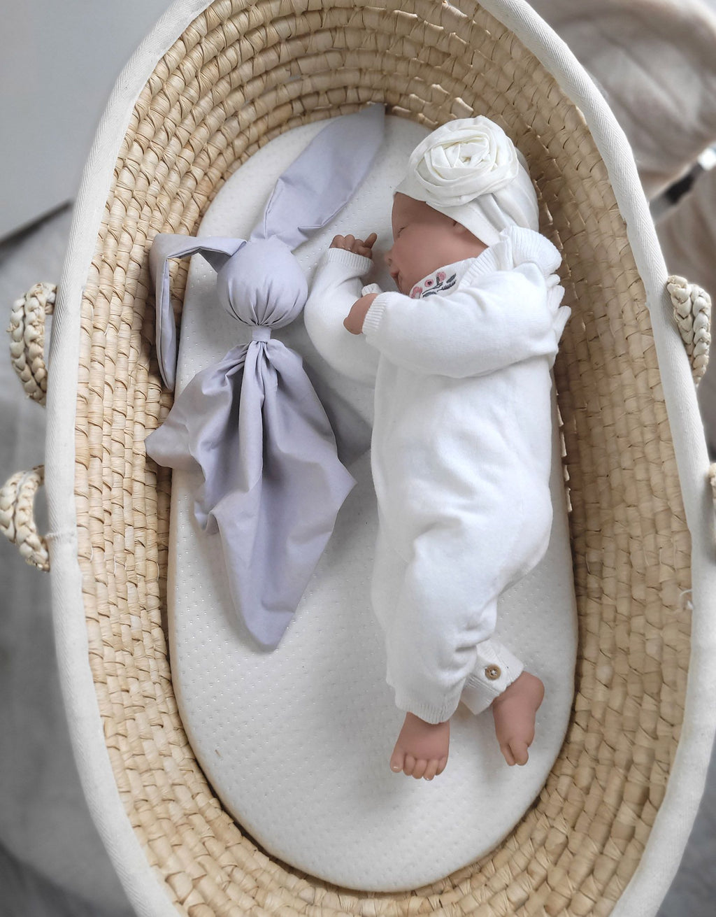 DOUDOU Soft cosy cuddly bunny blanket in cotton - Grey