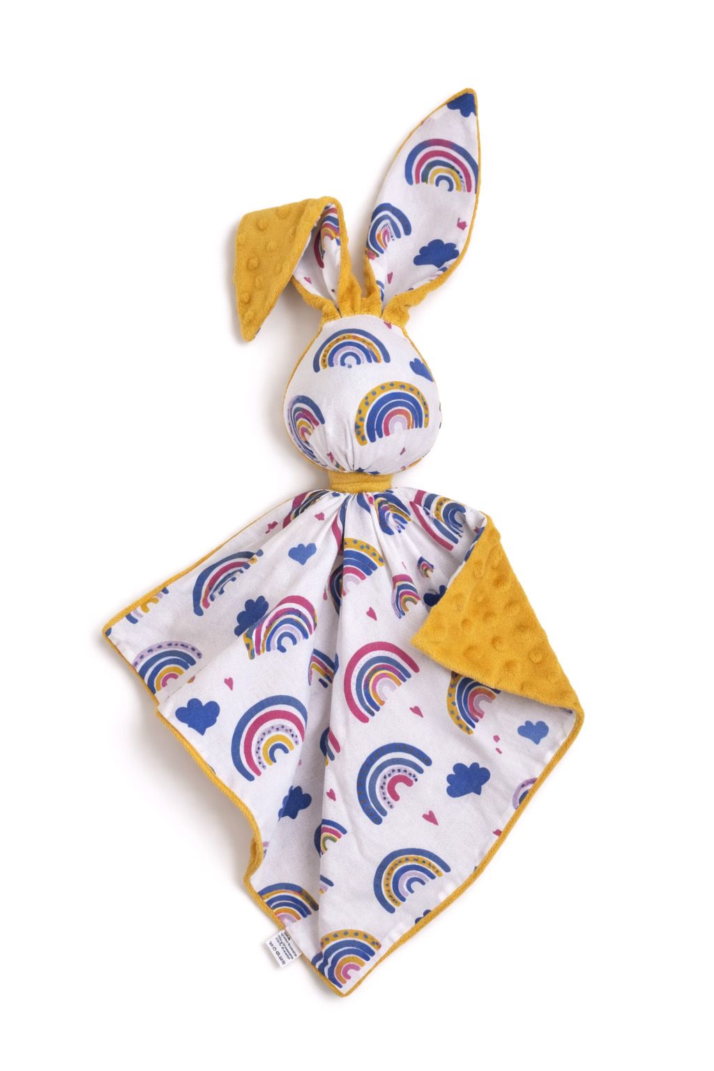 DOUDOU Cuddly bunny double-sided cotton and minky - Rainbow - honey yellow