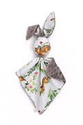 DOUDOU Cuddly bunny double-sided cotton and minky - In the forest - grey