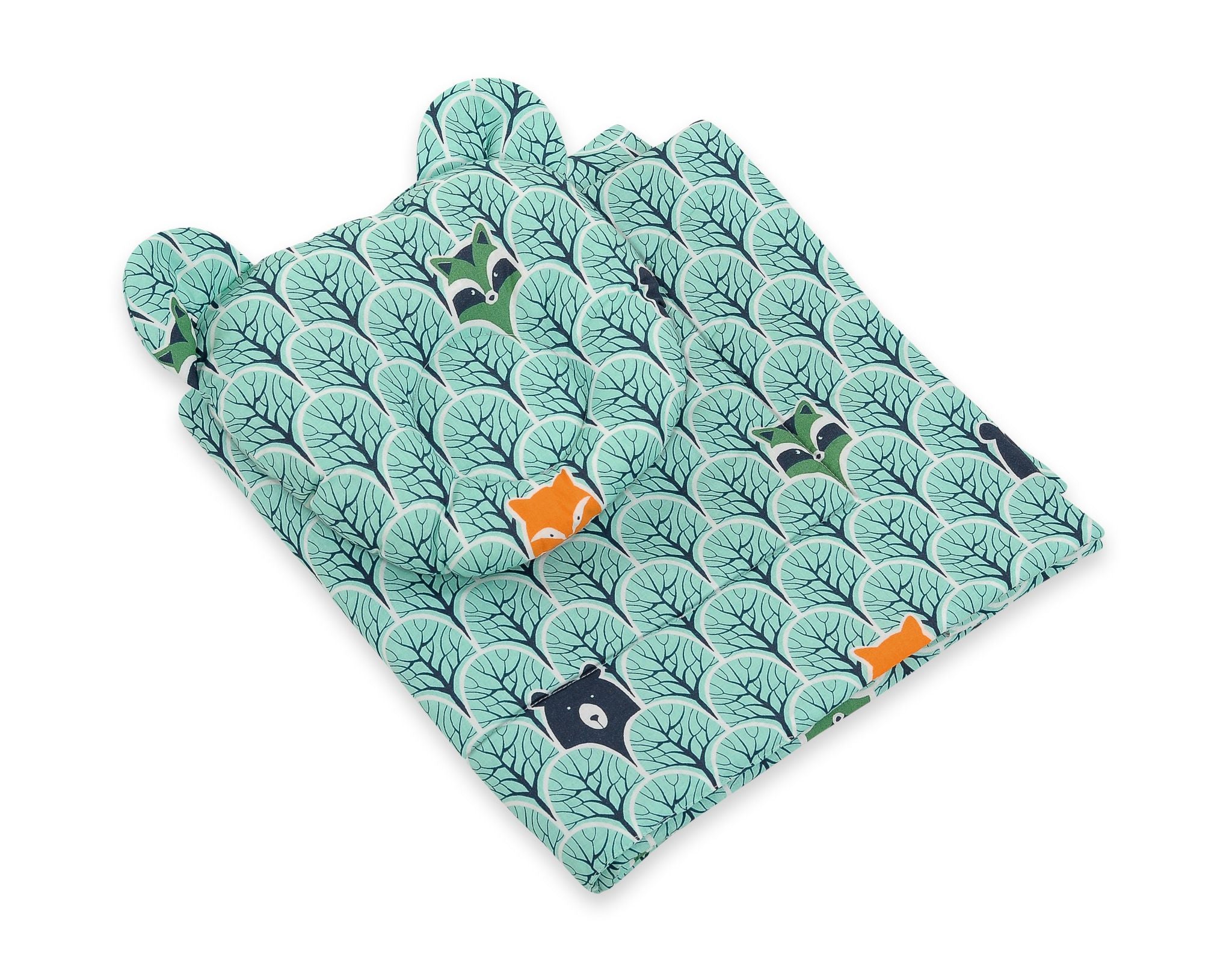 Duvet with pillow Teddy - 2pcs set - mint forest