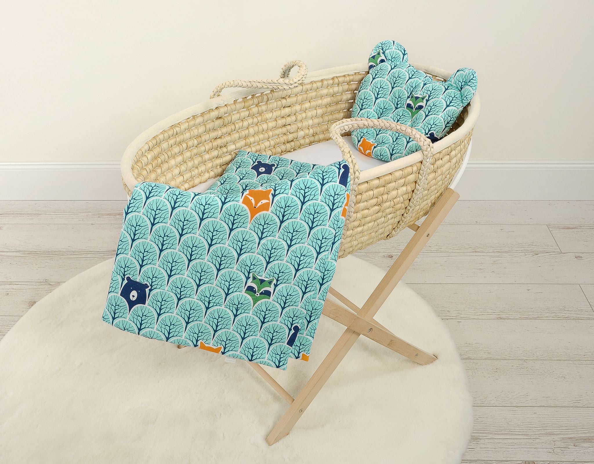 Duvet with pillow Teddy - 2pcs set - mint forest