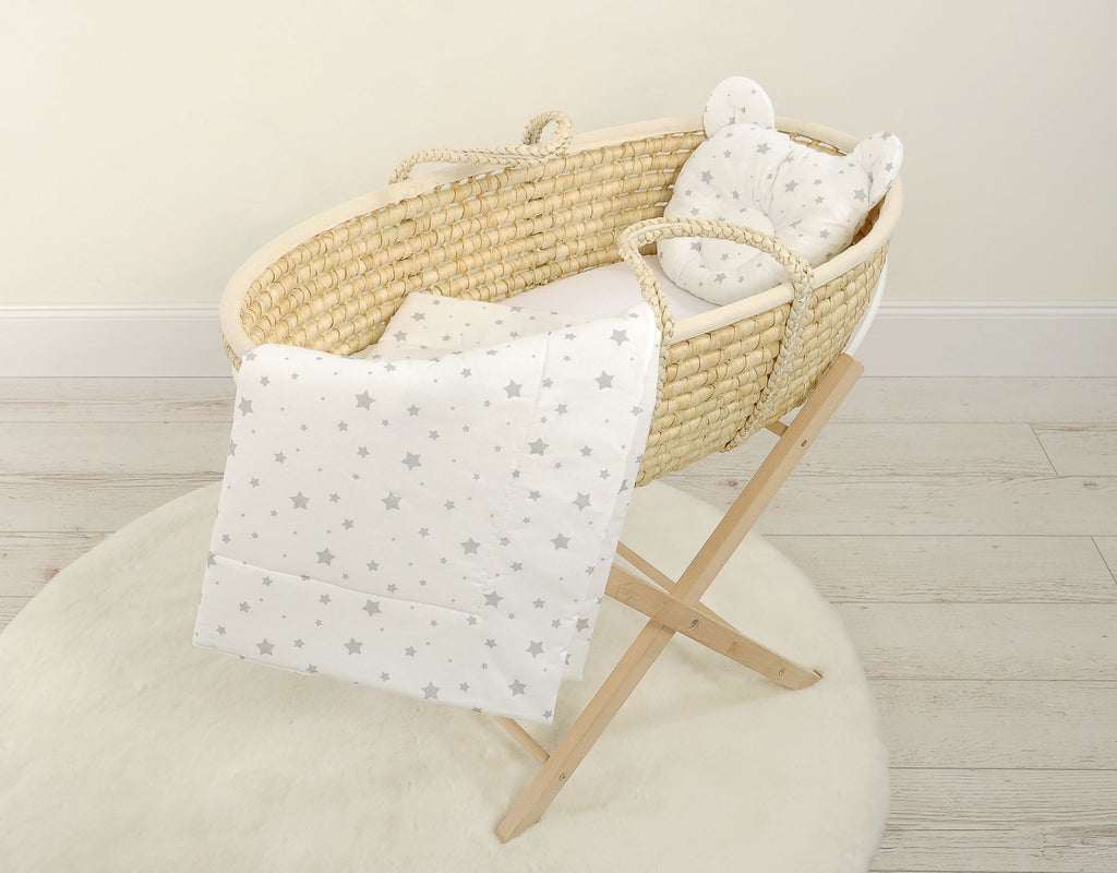 Duvet with pillow Teddy - 2pcs set - mini gray stars