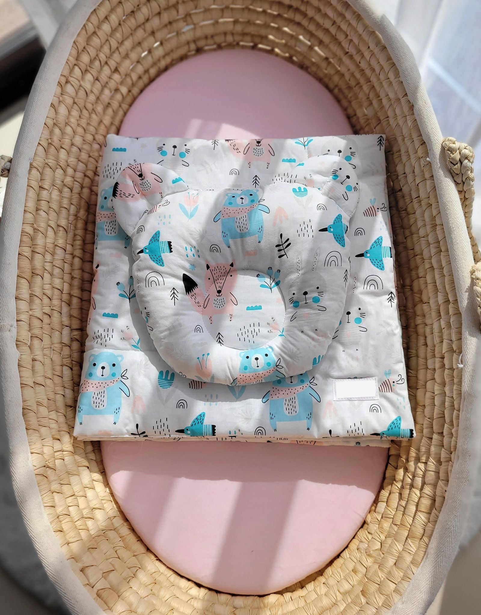 Duvet with pillow Teddy - 2pcs set - blue teddy bears