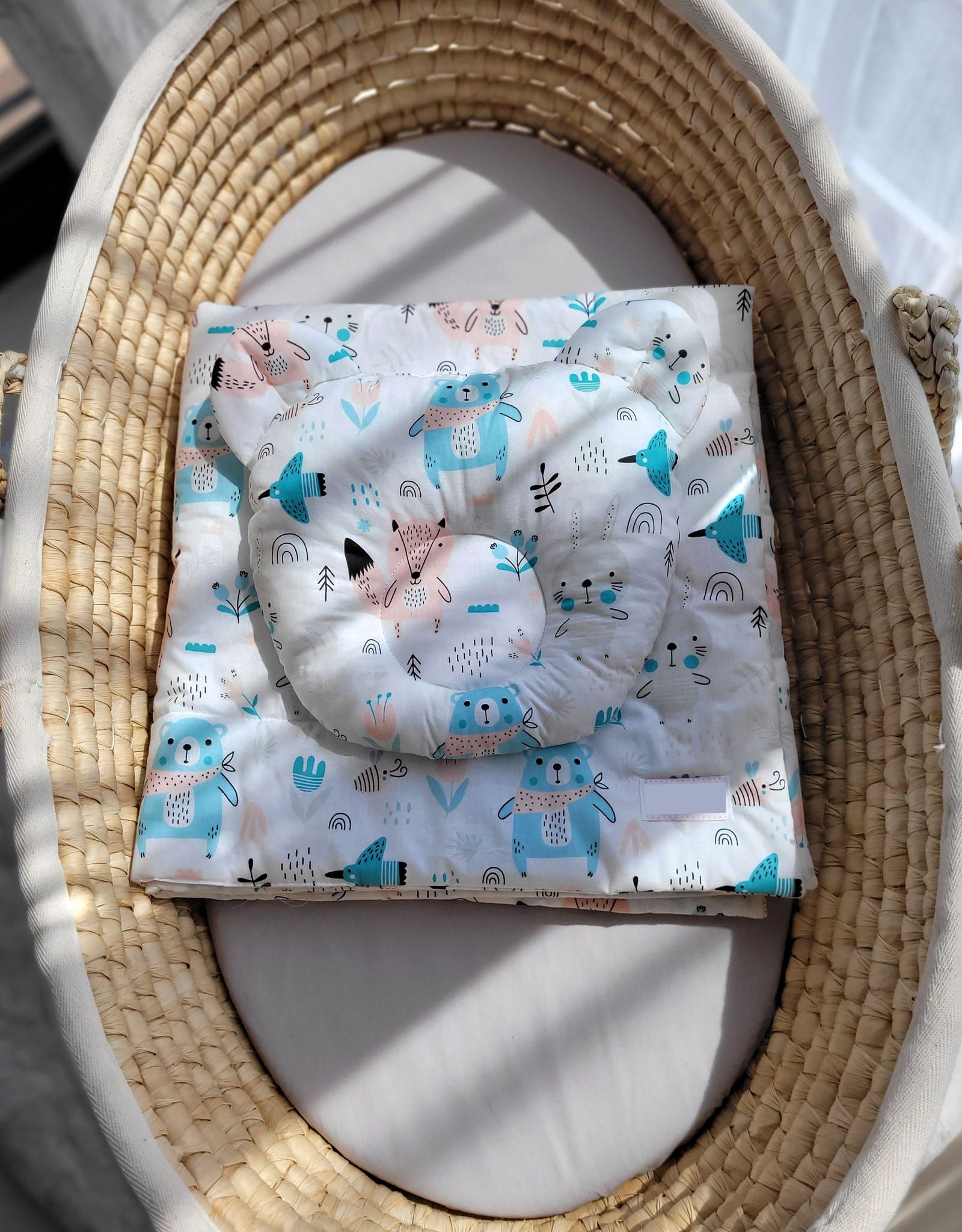 Duvet with pillow Teddy - 2pcs set - blue teddy bears