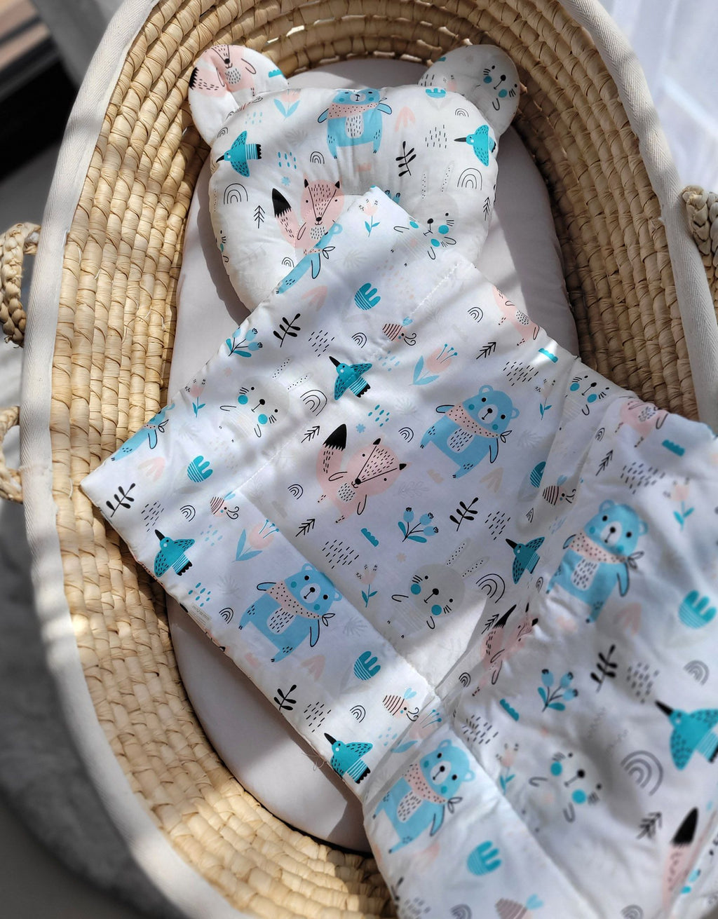 Duvet with pillow Teddy - 2pcs set - blue teddy bears