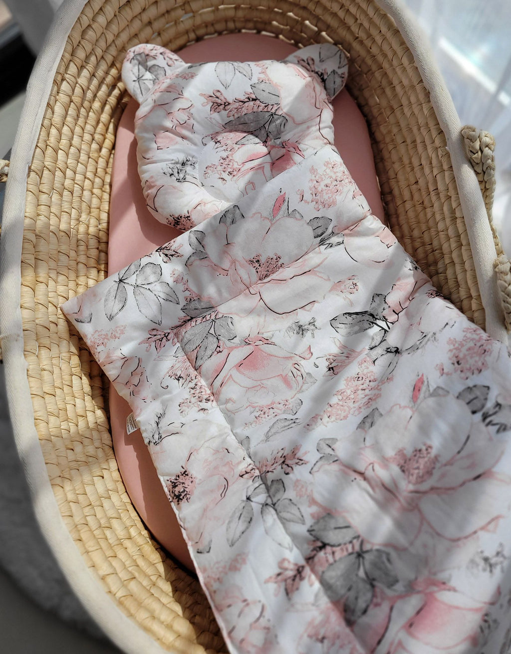 Duvet with pillow Teddy - 2pcs set - sepia roses