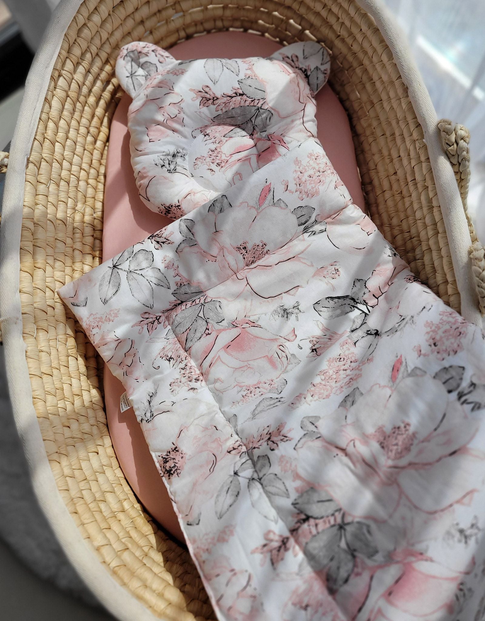 Duvet with pillow Teddy - 2pcs set - sepia roses
